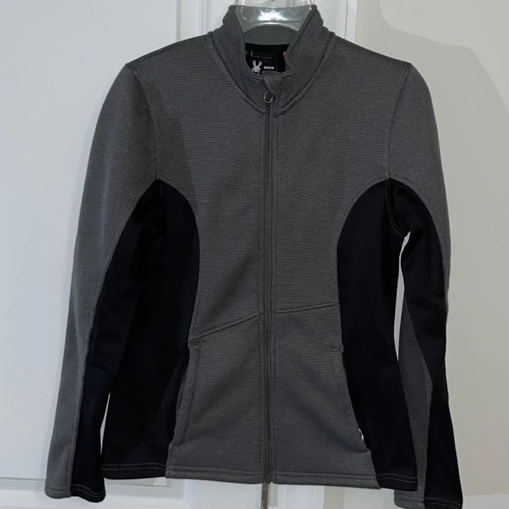 EUC Spyder Knit Fleece ThermoWeb Ski Snowboard Winter Sexy Jacket Grey Black M